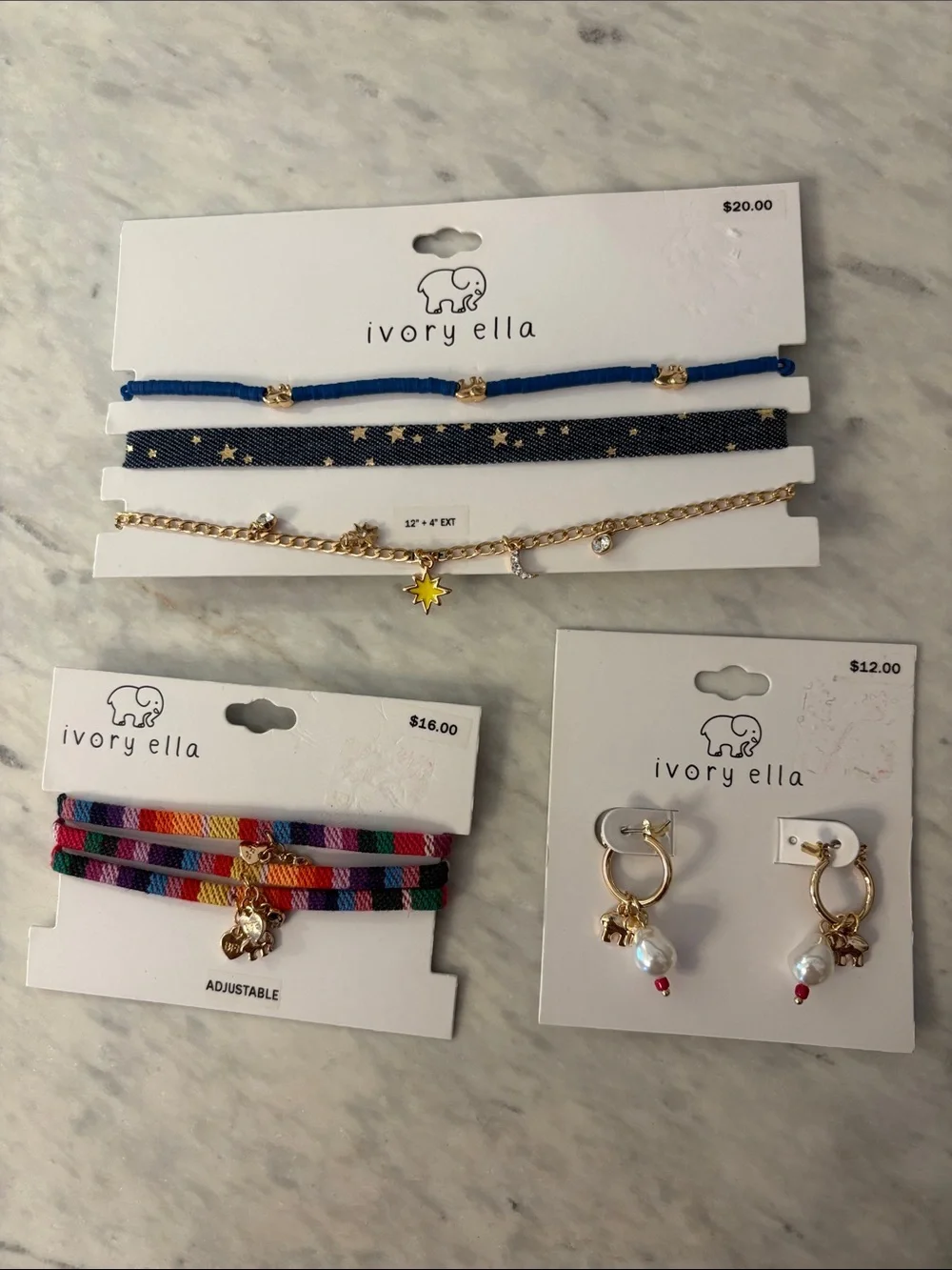 Ivory Ella Kids Bundle Colorful Bracelets Chokers & Earring , 7 pieces NWT